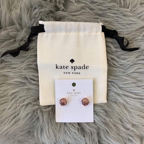 kate spade Jewelry - Kate Spade Rose Gold Glitter Gumdrop Stud Earrings